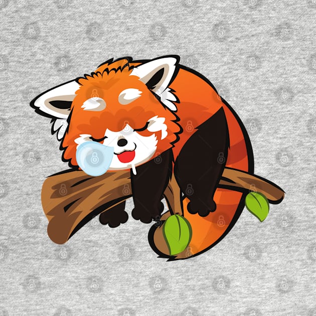 Sleeping Baby Red Panda by JuanesArtShop